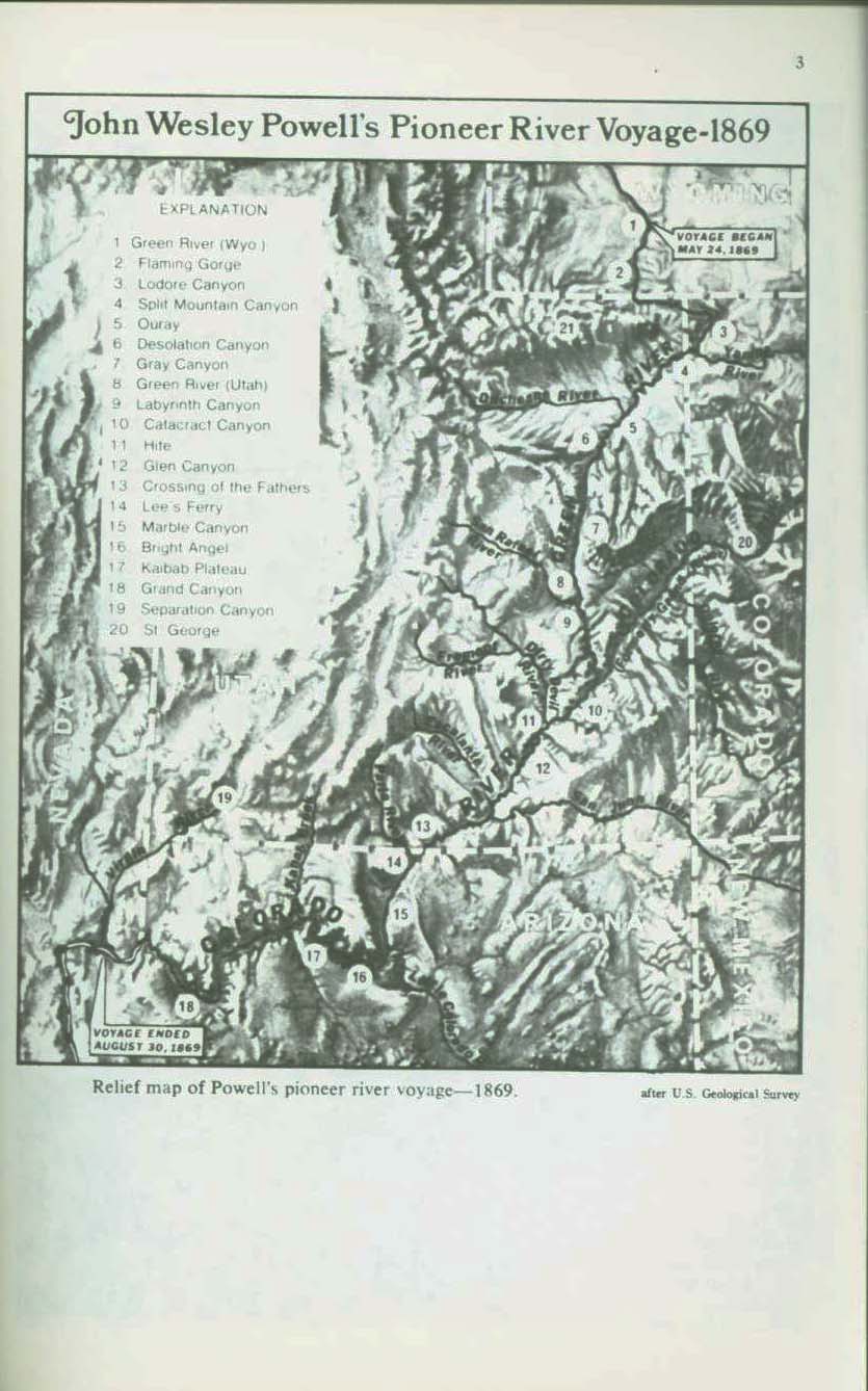 THE CA&Ntilde;ONS OF THE COLORADO-- the 1869 discovery voyage down the Colorado River. vist0059a